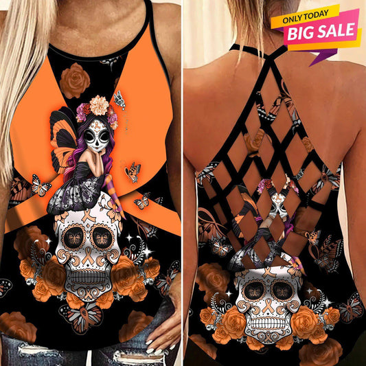 Cancer Strength Hollow Tank Top For Awareness Gatherings And Daily Wear