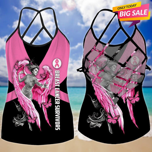 Cancer Strength Hollow Tank Top For Community Pride And Casual Style