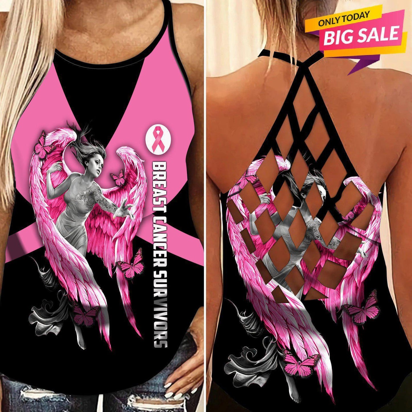 Cancer Strength Hollow Tank Top For Community Pride And Casual Style
