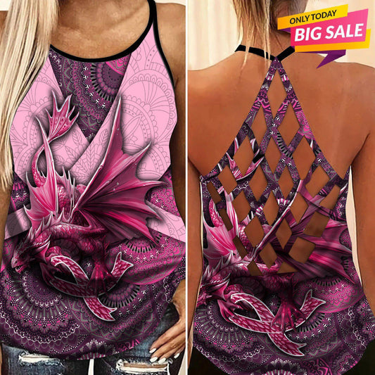 Cancer Strength Hollow Tank Top For Community Gatherings And Fitness Days