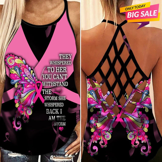 Cancer Strength Hollow Tank Top For Positive Support And Gifting