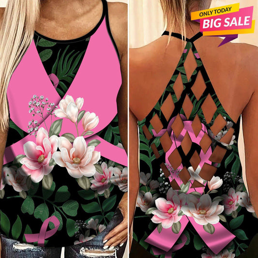 Cancer Strength Hollow Tank Top For Charity Events And Casual Wear
