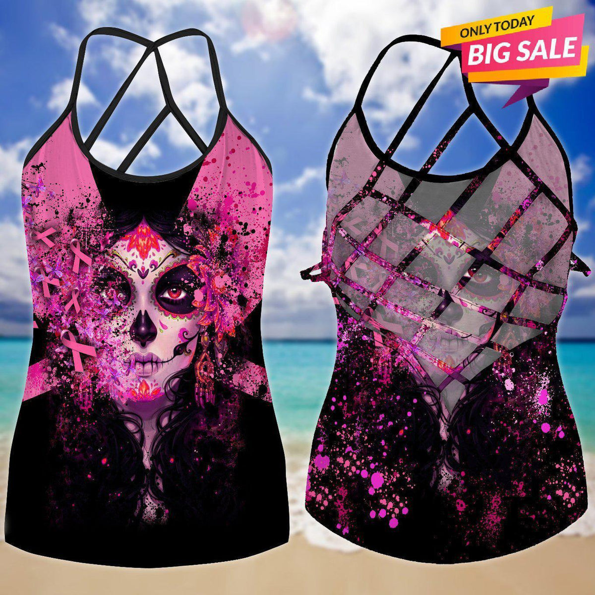 Cancer Strength Hollow Tank Top For Awareness Activities And Summer Events
