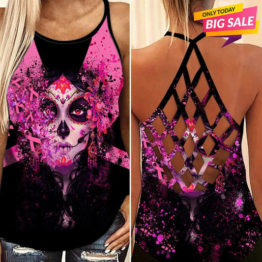 Cancer Strength Hollow Tank Top For Awareness Activities And Summer Events