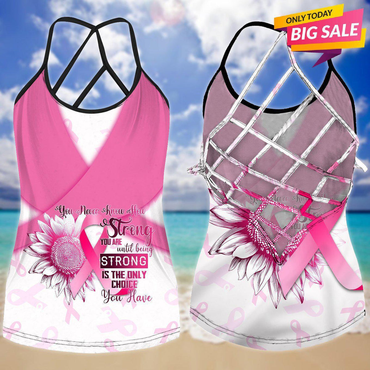 Cancer Strength Hollow Tank Top For Positive Advocacy And Everyday Wear