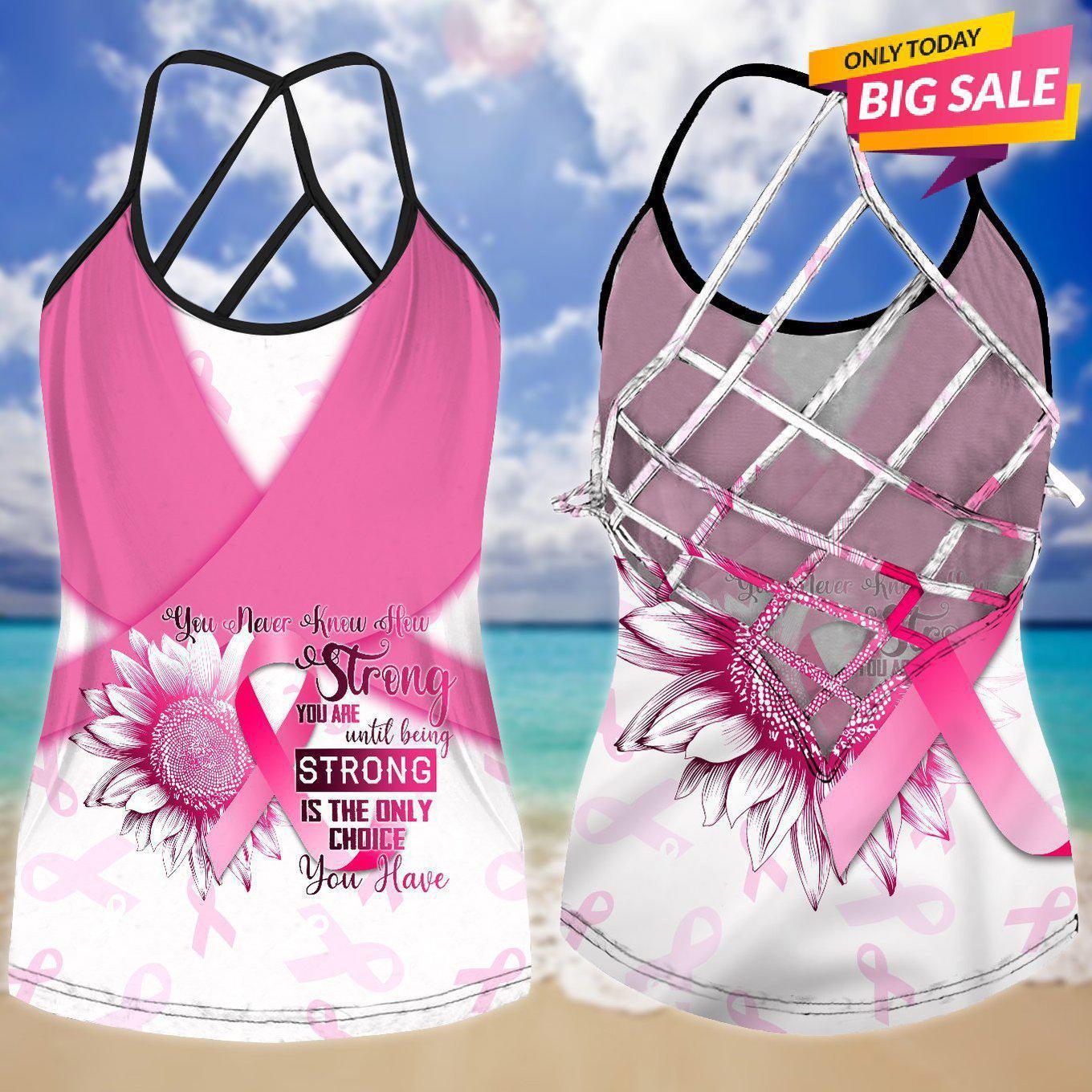 Cancer Strength Hollow Tank Top For Positive Advocacy And Everyday Wear