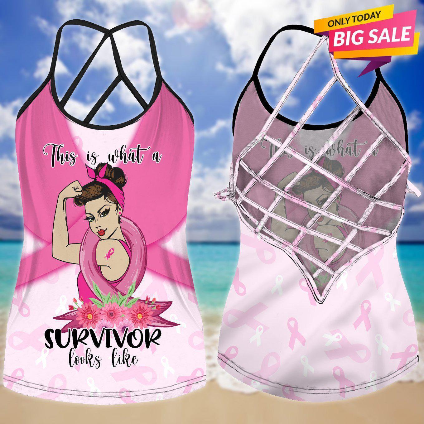 Cancer Strength Hollow Tank Top For Support Events And Casual Styling