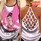Cancer Strength Hollow Tank Top For Support Events And Casual Styling