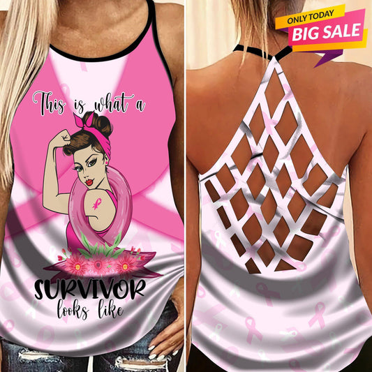 Cancer Strength Hollow Tank Top For Support Events And Casual Styling