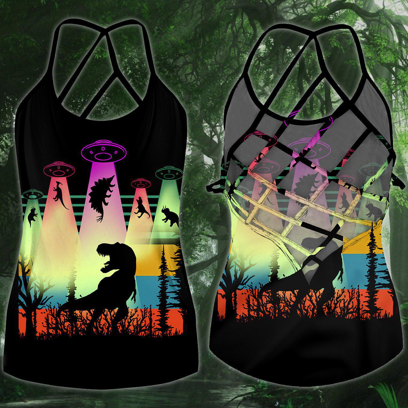 Dinosaurs Peace Life Hollow Tank Top For Fitness Training And Travel