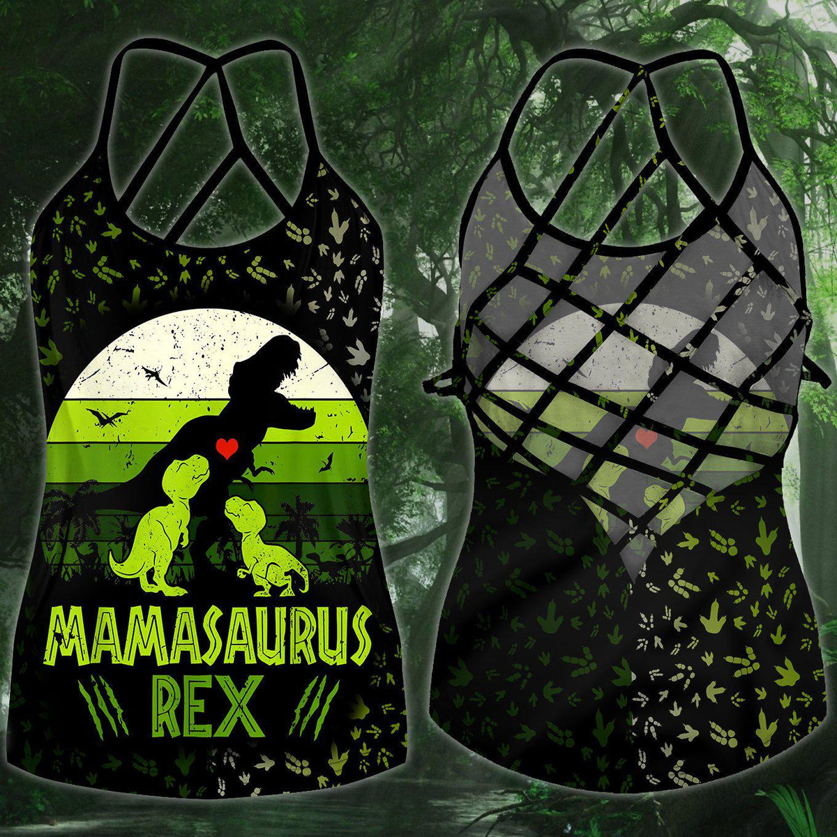 Dinosaurs Peace Life Hollow Tank Top For Meditation Practice And Festivals