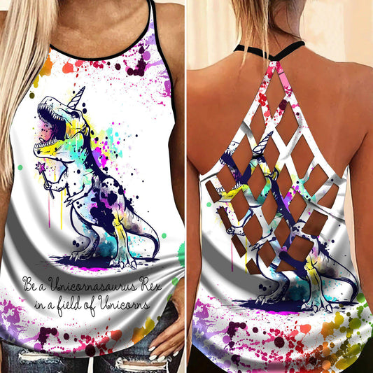 Dinosaurs Peace Life Hollow Tank Top For Yoga Workouts And Festival Wear
