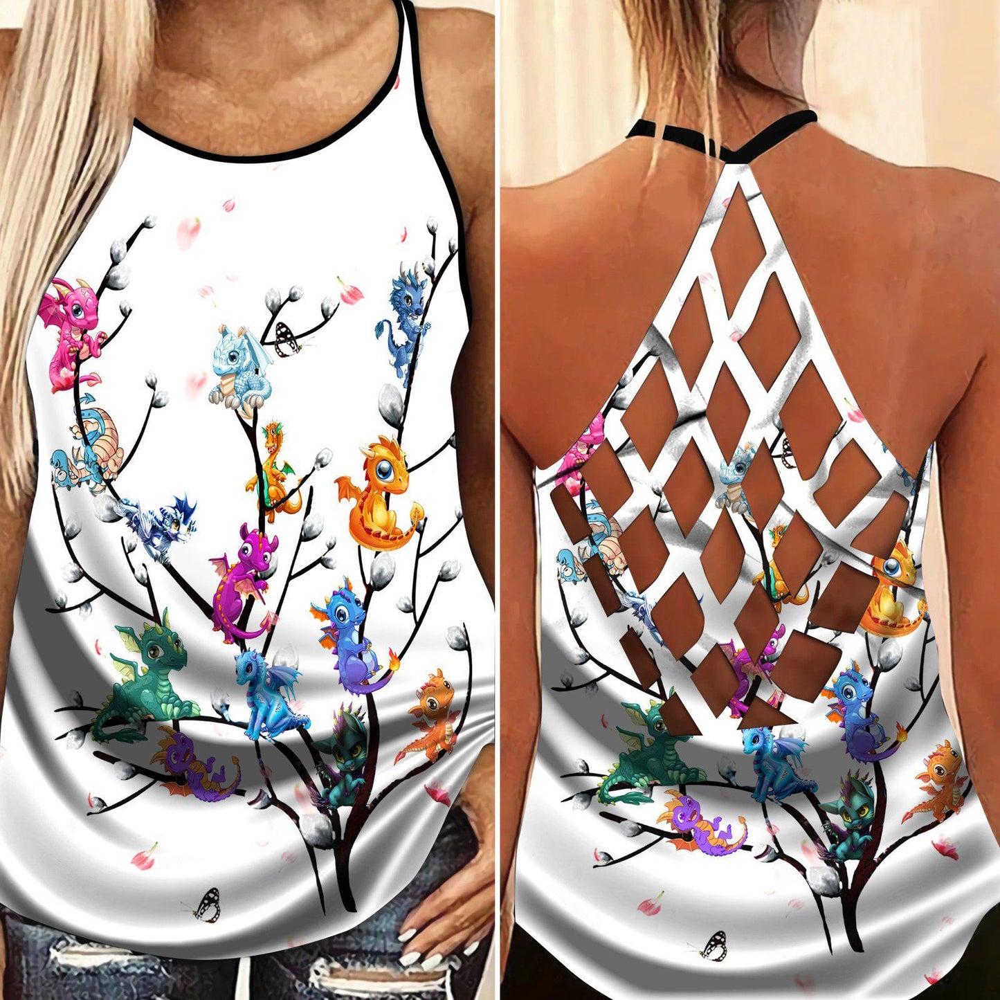 Dragon Strength Everyday Hollow Tank Top For Outdoor Activities And Casual Style