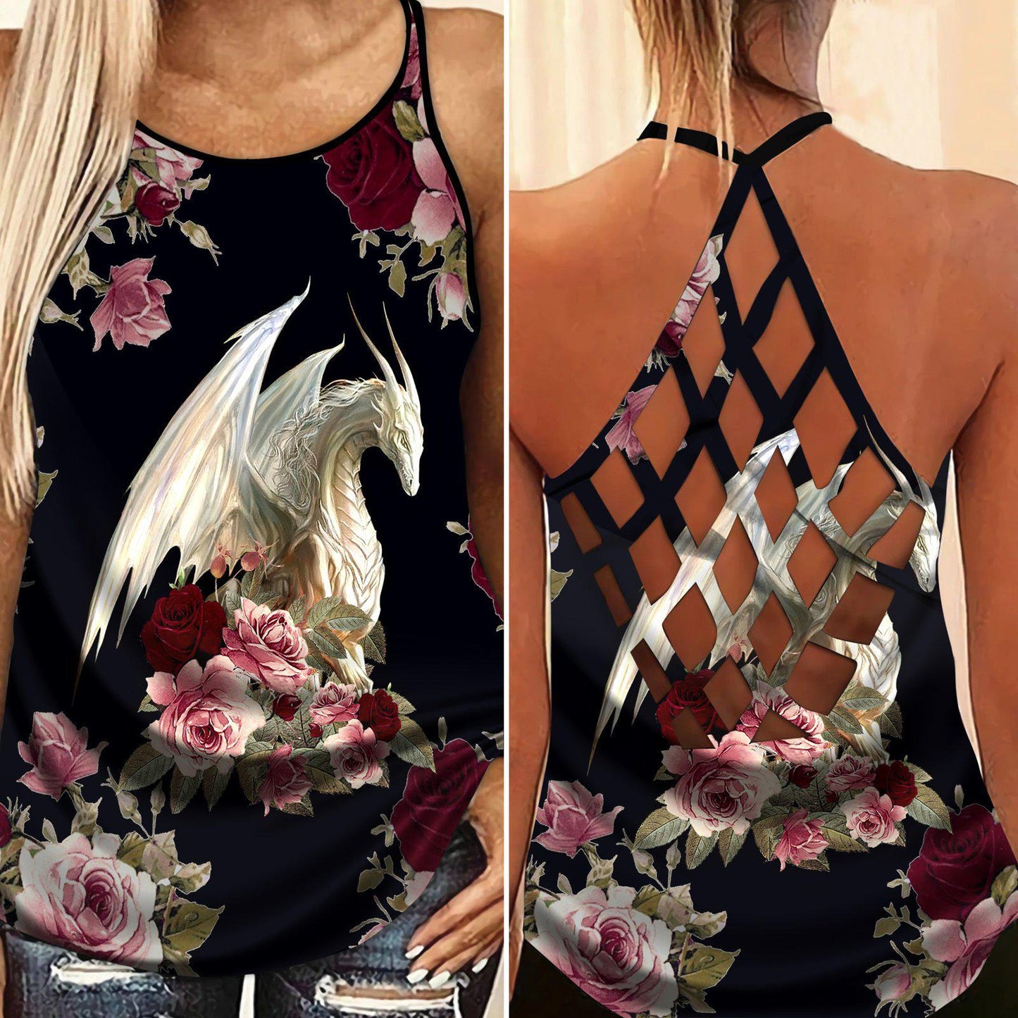 Dragon Strength Everyday Hollow Tank Top For Workout Classes And Weekend Wear