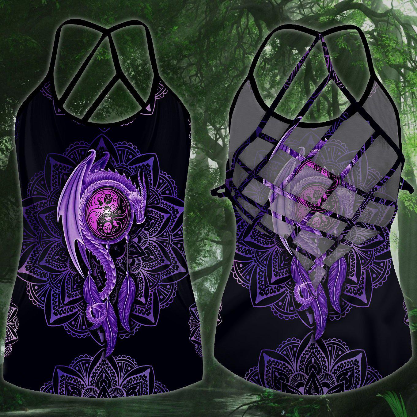 Dragon Strength Everyday Hollow Tank Top For Festival Nights And Vacation Wear