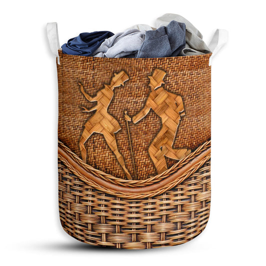 Tap Dance Rattan Texture Laundry Basket For Bathroom Bedroom Storage