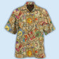 Mystical Vintage Tarot Card Design Hawaiian Shirt For Coastal Travel, Casual Events, And Comfortable Summer Wear
