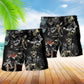 Skull Tattoo Cool Beach Shorts Pattern View For Coastal Holidays And Casual Activities