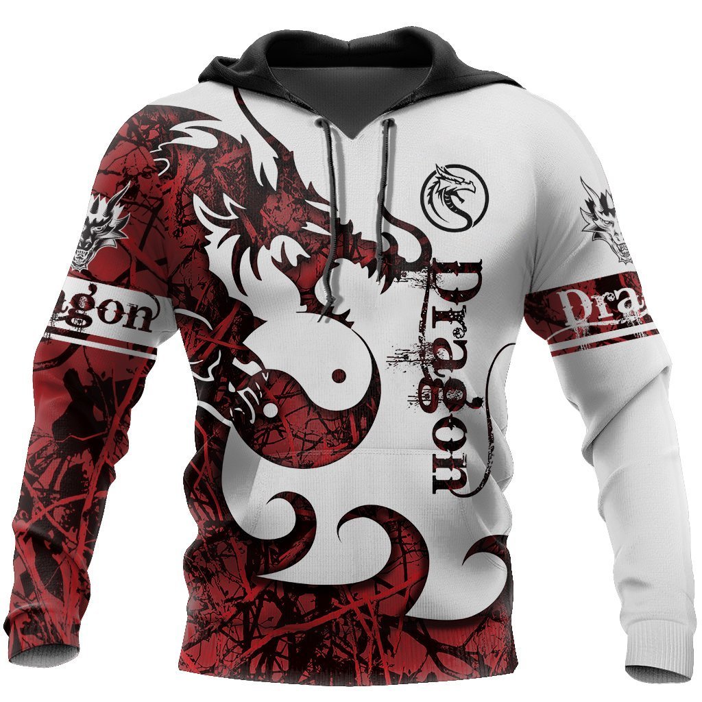 Fantasy Red Dragon Tattoo Hoodie For Fantasy Art Lovers Travel Activities And Streetwear