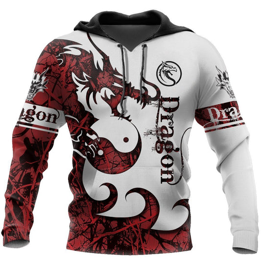 Fantasy Red Dragon Tattoo Hoodie For Fantasy Art Lovers Travel Activities And Streetwear