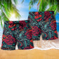 Tattoo Red Rose Heart Beach Shorts For Summer Vacation And Coastal Travel