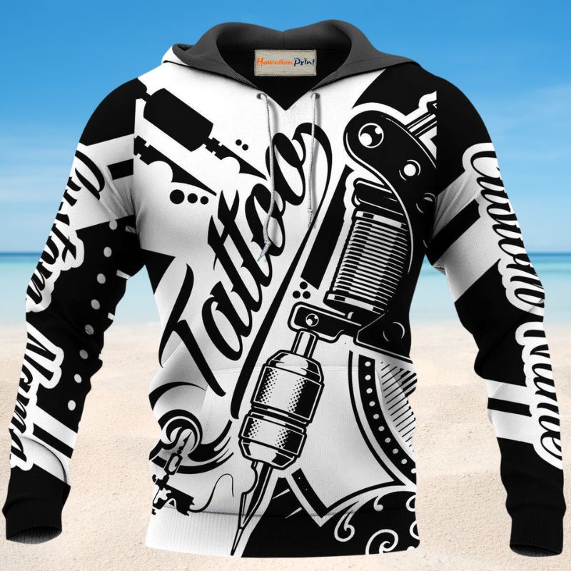 Black White Tattoo Hoodie For Relaxed Daily Wear Weekend Outings And Thoughtful Gifting