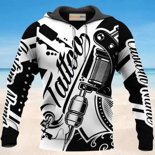 Black White Tattoo Hoodie For Relaxed Daily Wear Weekend Outings And Thoughtful Gifting