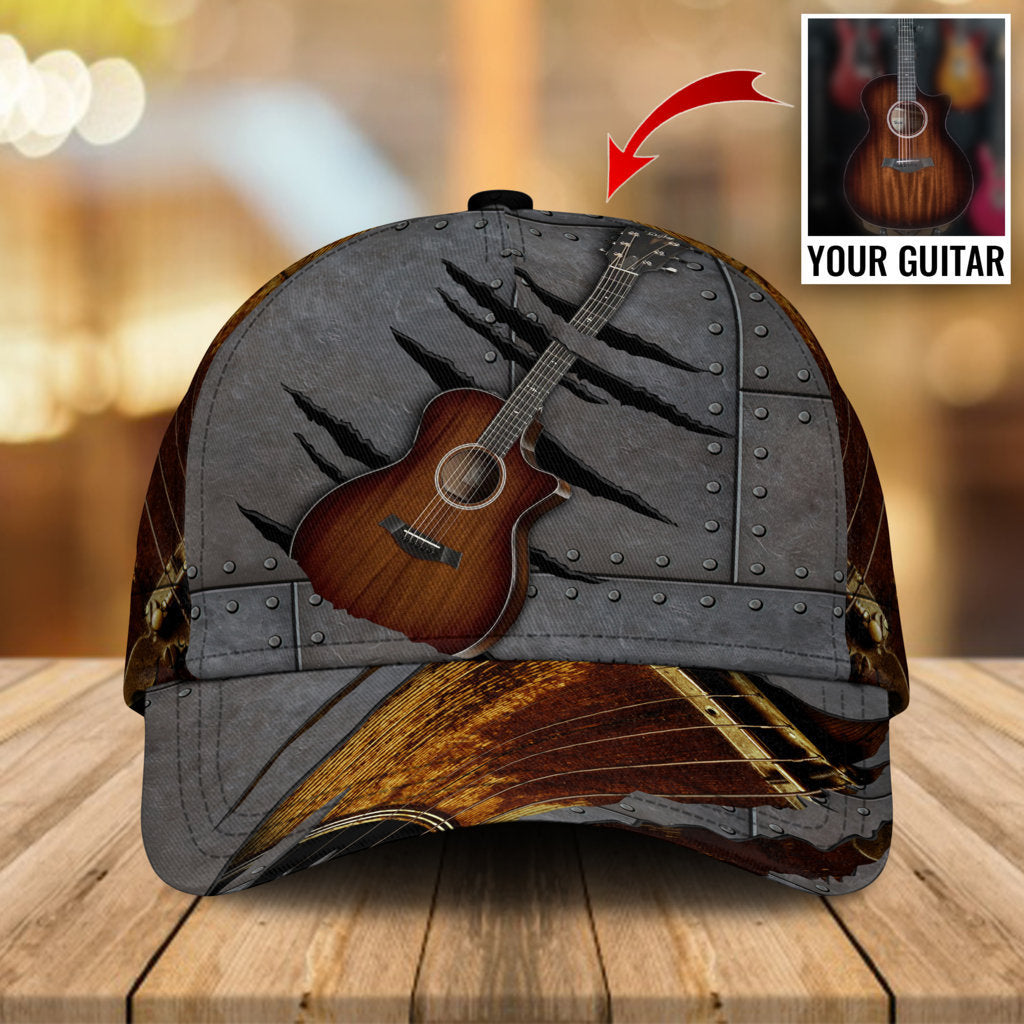Acoustic Guitar Custom Photo Classic Cap For Holiday Adventures Parties And Comfortable Styling