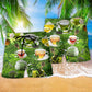 Green Tea Hills Beach Shorts Pattern Detail For Coastal Leisure And Weekend Casual Style