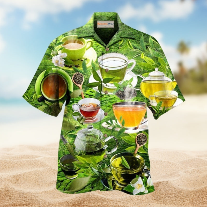 Tea Enjoy Beautiful Green Tea Hill Hawaiian Shirt For Tropical Trips Food Fans And Cheerful Summer Outings
