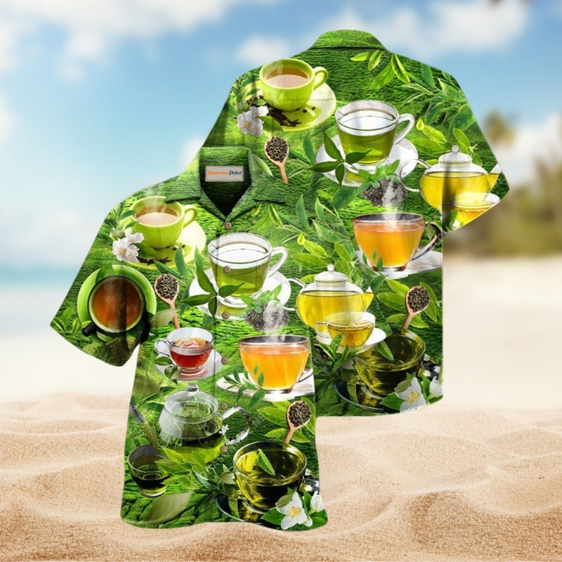 Tea Enjoy Beautiful Green Tea Hill Hawaiian Shirt For Tropical Trips Food Fans And Cheerful Summer Outings