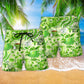 Green Tea Love Minimal Lifestyle Beach Shorts Print Detail For Beach Activities And Vacation Wear