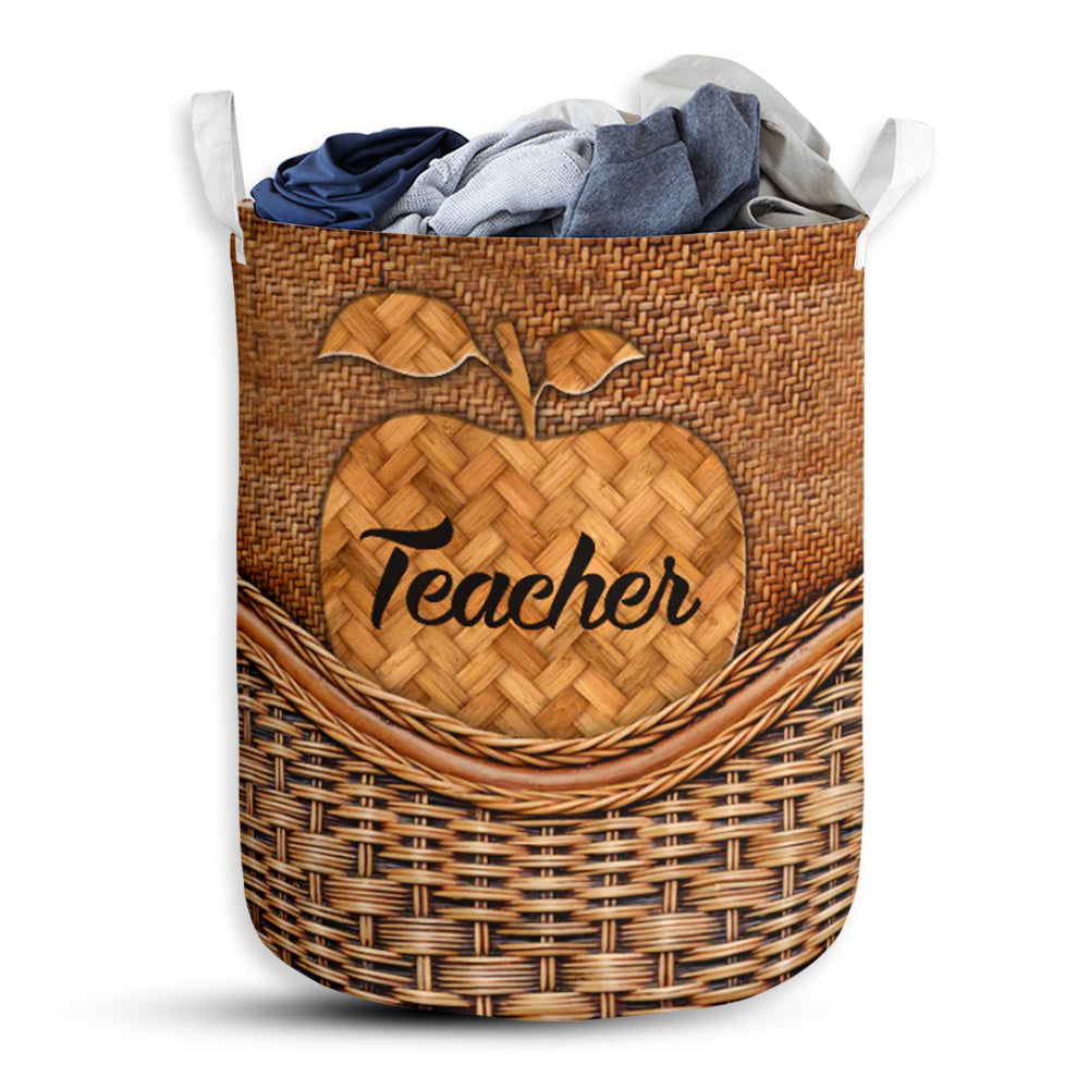 Teacher Rattan Texture Apple Laundry Basket For Bathroom Bedroom Storage