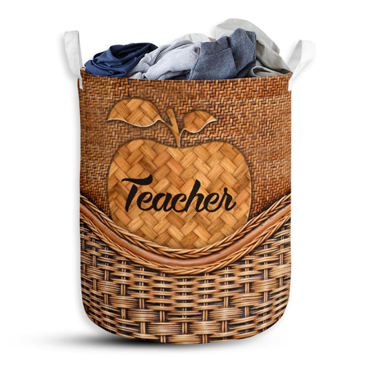 Teacher Rattan Texture Apple Laundry Basket For Bathroom Bedroom Storage