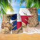 Texas Map Peace Beach Shorts Pattern Detail For Coastal Travel And Laid Back Daily Wear