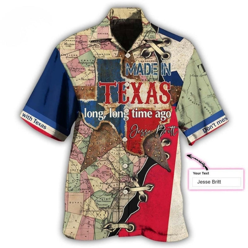 Texas Peace Custom Name Hawaiian Shirt For Tropical Holiday, Warm Weather Outing, And Everyday Comfort