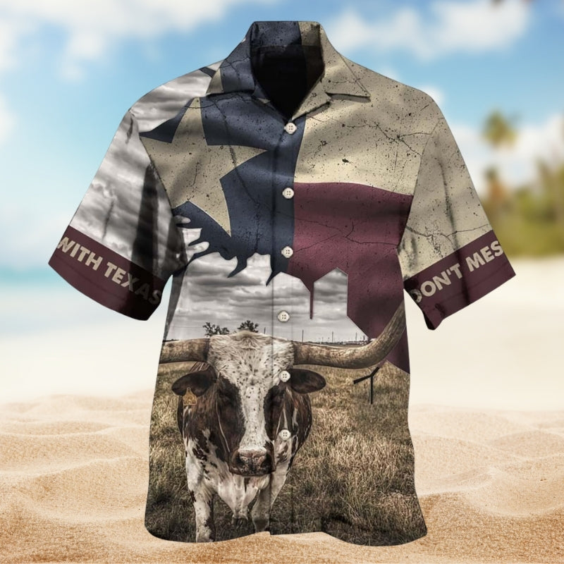 Texas Peace Hawaiian Shirt For Coastal Adventure And Resort Wear