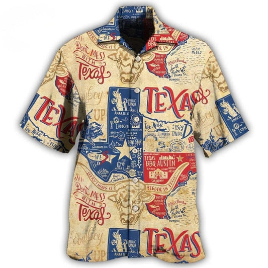 Texas Peace Hawaiian Shirt For Beach Travel, Summer Vacation, And Warm Weather Fashion
