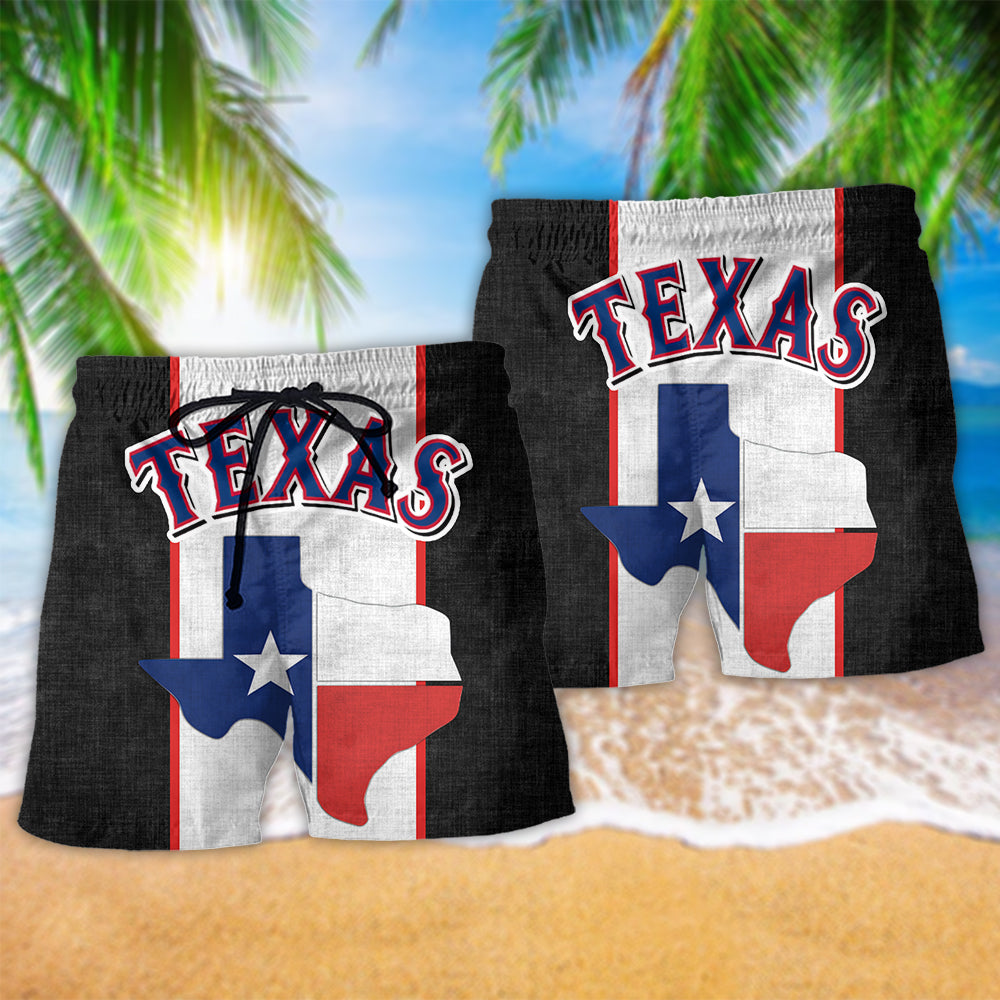 Texas Peace Life Lone Star Beach Shorts Print Detail For Beach Activities And Vacation Wear