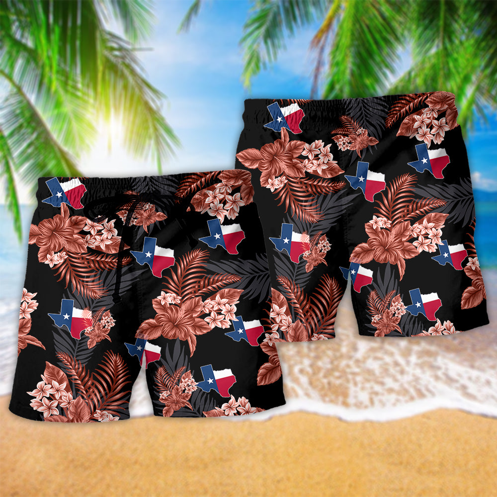 Texas Peace Life Tropical Floral Beach Shorts Pattern Detail For Relaxed Warm Weather Outfits