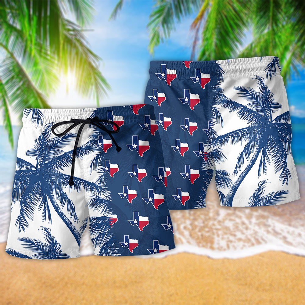 Texas Tropical Peace Beach Shorts Pattern Detail For Beachside Relaxation And Warm Weather Wardrobe