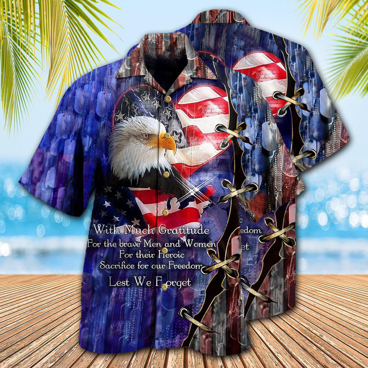 Eagle Veteran Thank Veterans Heart Hawaiian Shirt For Coastal Adventures And Warm Weather Wear