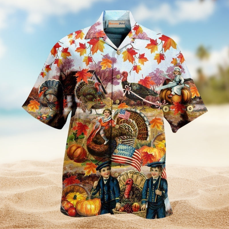 Thanksgiving Give Thanks Hawaiian Shirt For Holiday Gatherings Beach Travel And Relaxed Summer Style