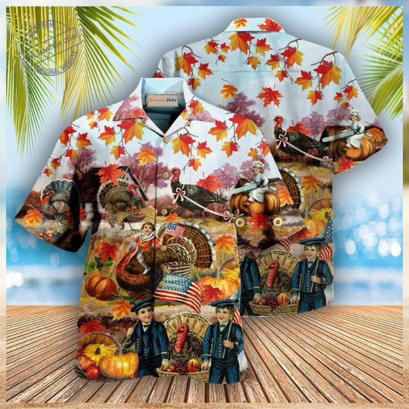 Thanksgiving Give Thanks Hawaiian Shirt For Holiday Gatherings Beach Travel And Relaxed Summer Style