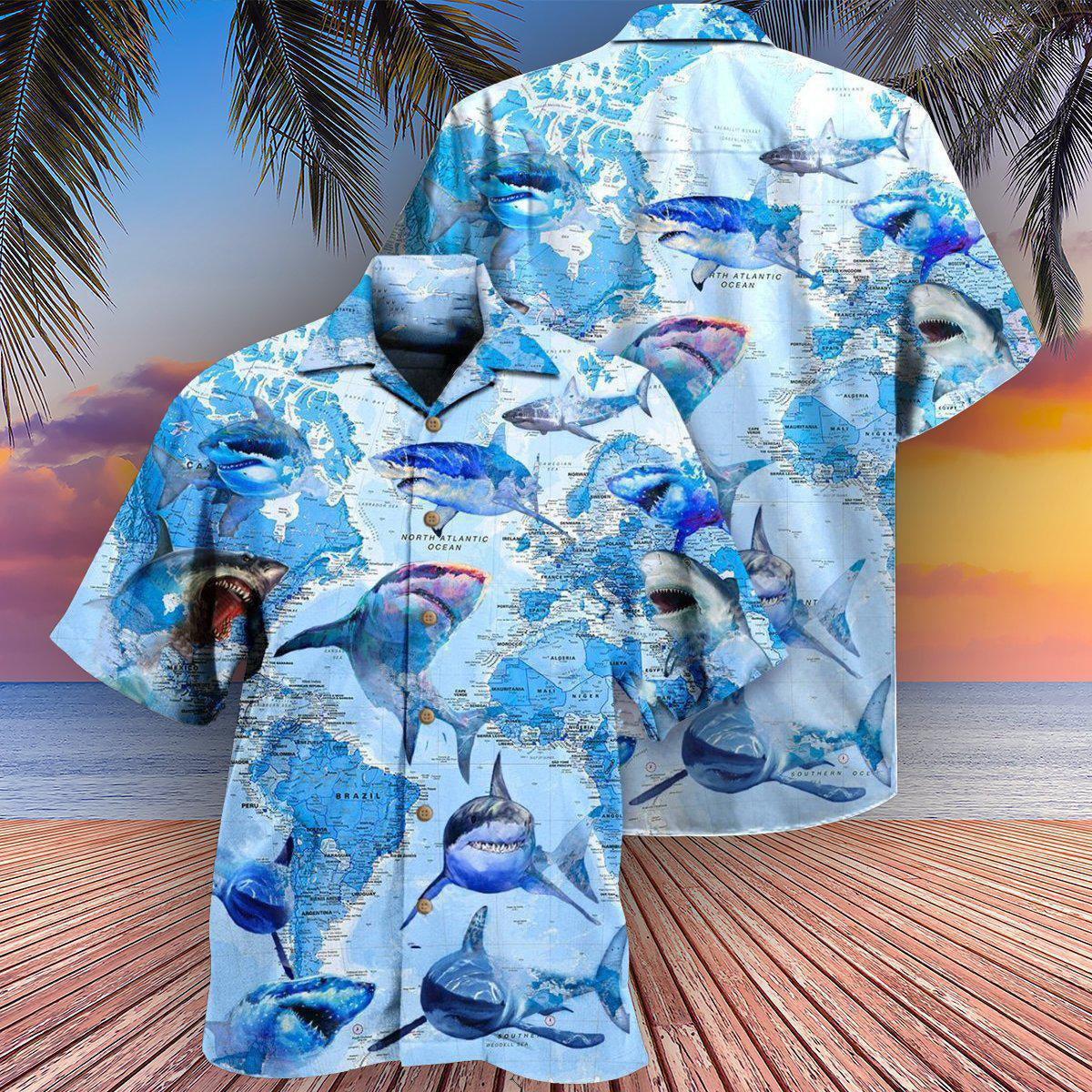 White Shark Great Sharks Hawaiian Shirt For Vacation Days And Relaxed Coastal Outings