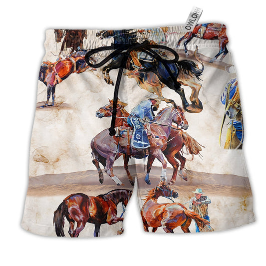 The Horse Whisperer Amazing Style Hawaiian Print Beach Shorts For Animal Lover Vacation Wear