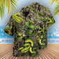 Vintage Snake Bite Back Warning Hawaiian Shirt Artwork Detail For Resort Trips And Outdoor Activities