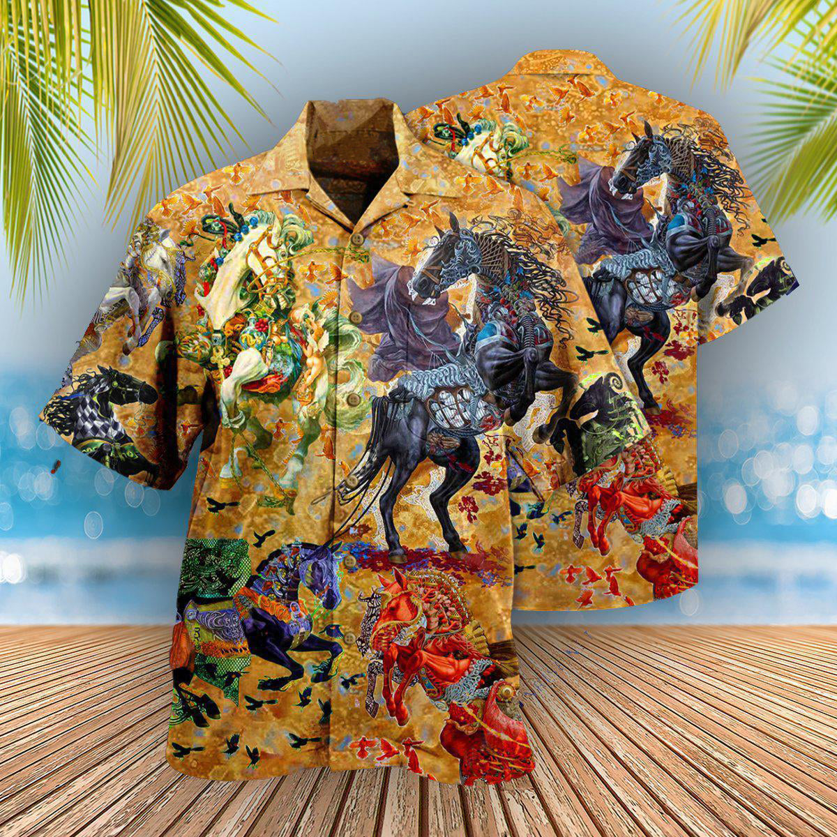 Horse Place Horses Hawaiian Shirt For Poolside Relaxation And Sunny Getaways