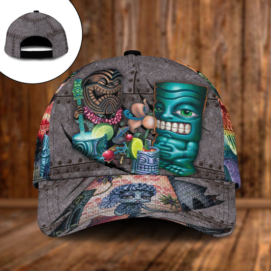 The Tiki Bar Is Open Classic Cap For Festivals Vacations Outdoor Fun And Daily Comfort