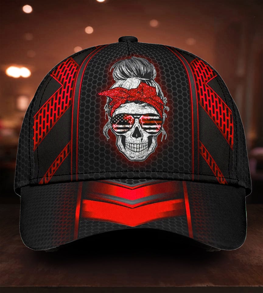 Thunder Red Skull Storm Classic Cap For Relaxed Outfits Outdoor Events And Holiday Trips